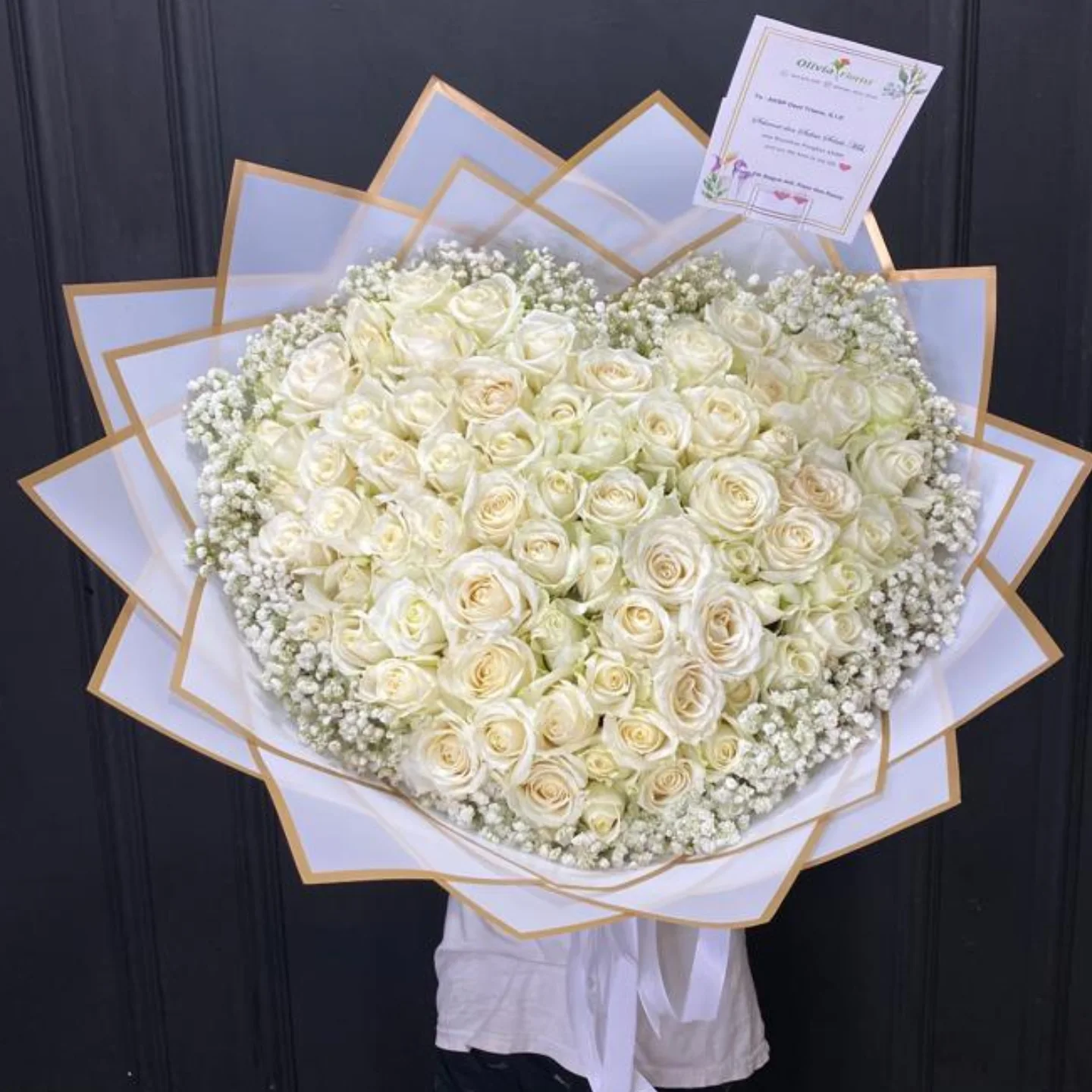 Buket Bulat Bunga Mix Pastel - Buket Bulat Premium WinnerFleur Jakarta