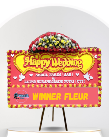 Bunga Papan Happy Wedding - Bunga Papan Pernikahan WinnerFleur Jakarta