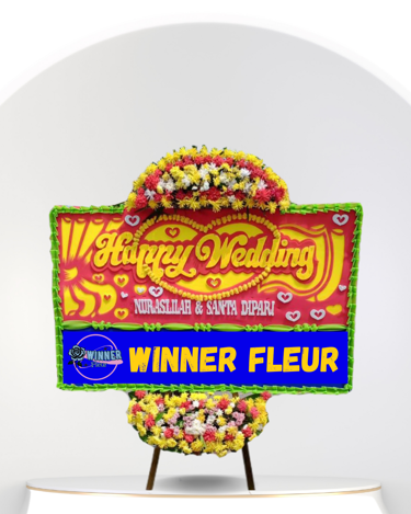 Bunga Papan Wedding Putih - Bunga Papan Pernikahan WinnerFleur Bekasi