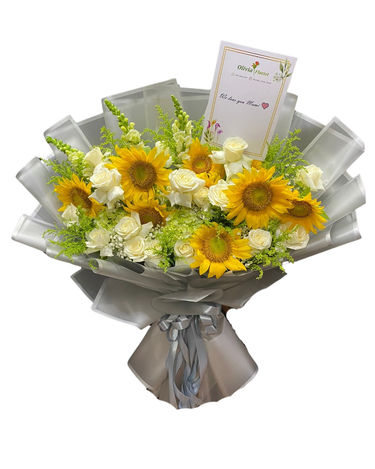 Buket Sunflower & Mawar Elegan