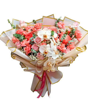 Buket Bunga Elegan Pastel