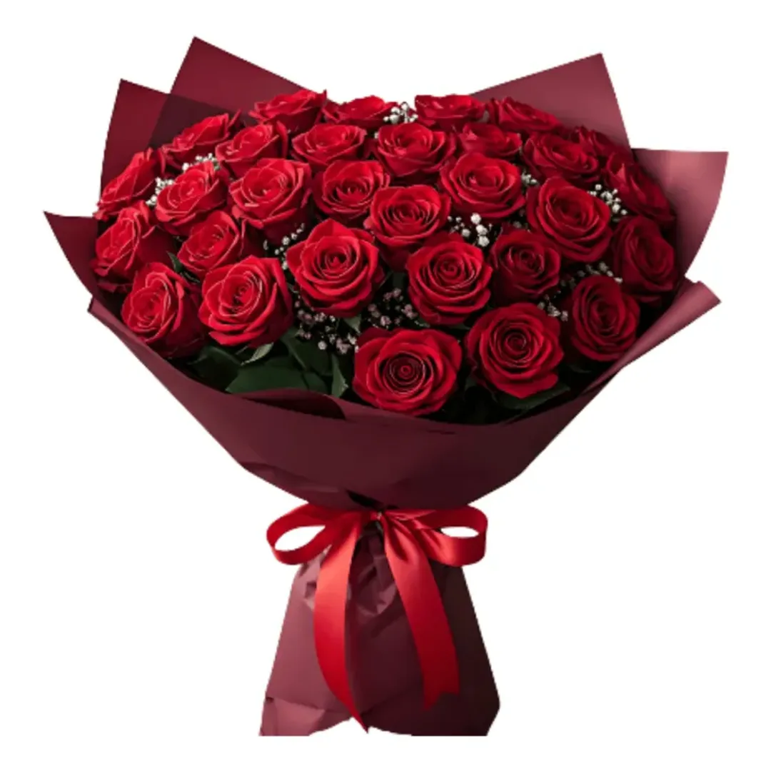 Buket Mawar Merah Kubah Marun