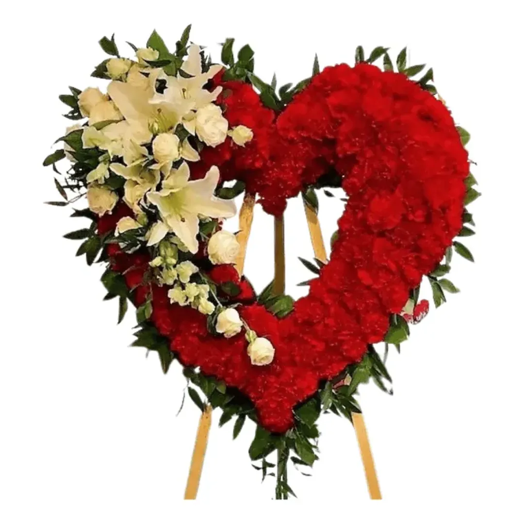 Standing Flower Hati Merah Pernikahan
