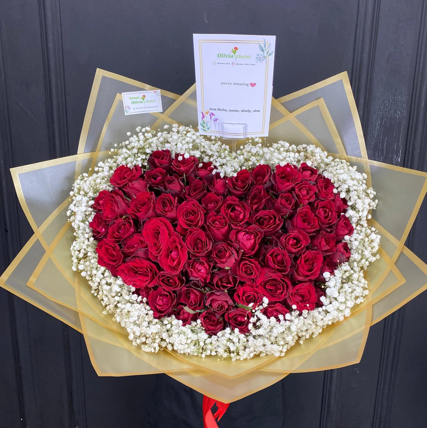 Hand Bouquet WF-MIX-009 untuk valentine - WinnerFleur Jakarta, mulai Rp 800rb