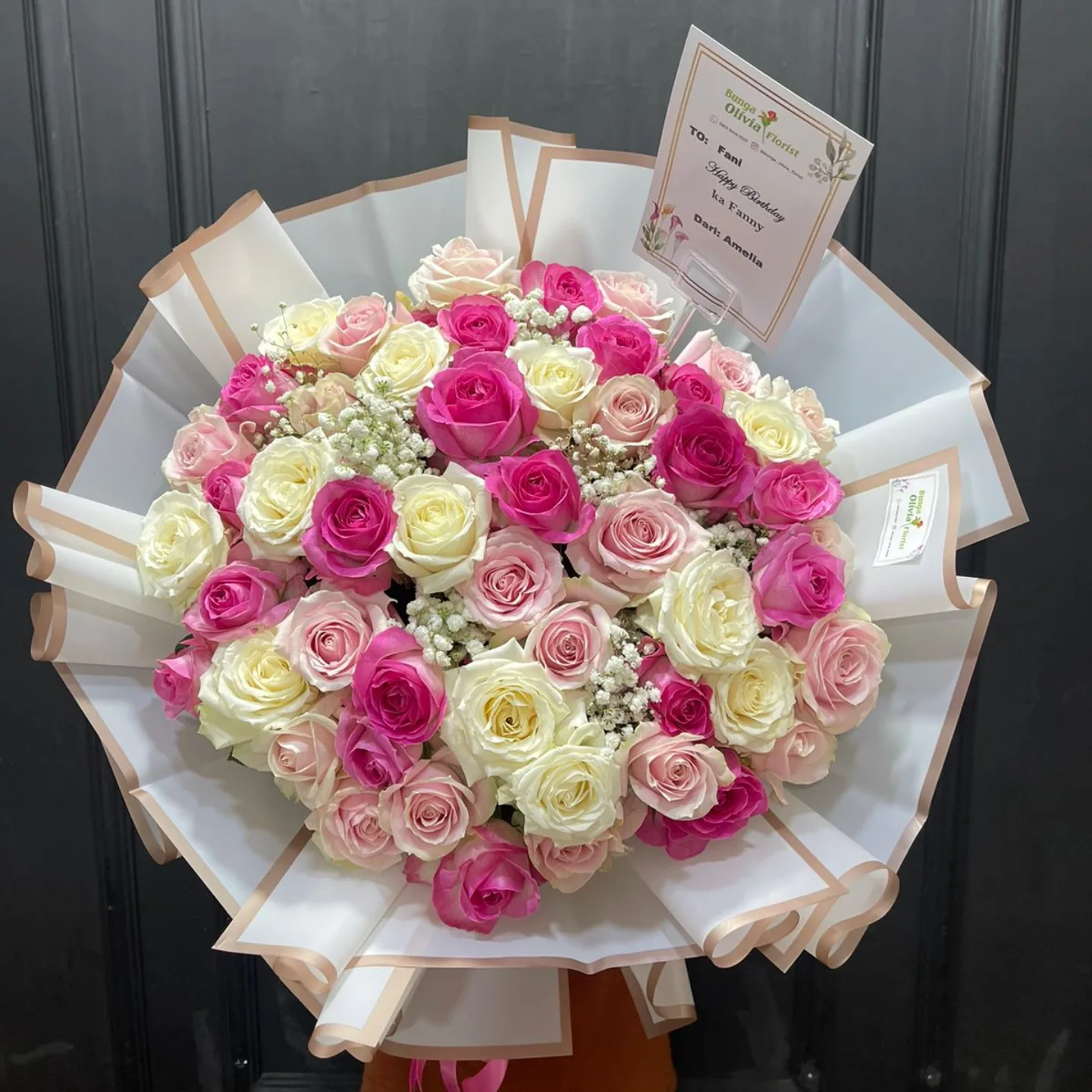 Buket Bunga Segar WF-BHB-KR-019 untuk valentine - WinnerFleur Jakarta, mulai Rp 1 jt