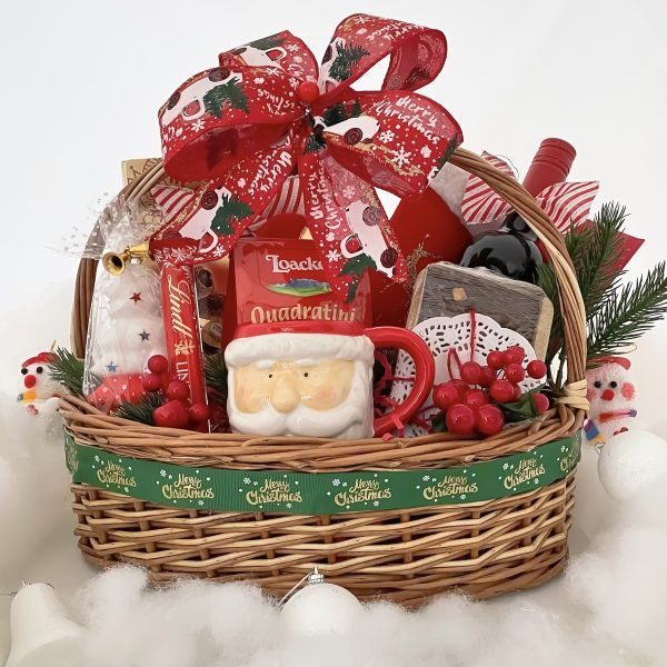 Parcel Natal Santa Mug Basket Pita Hijau WinnerFleur